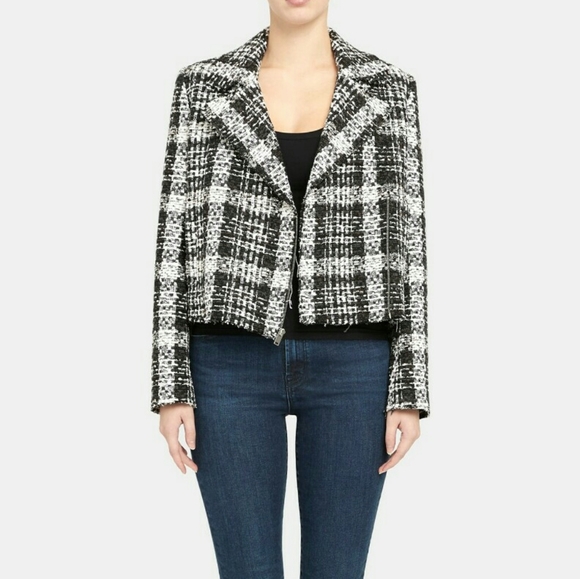 Theory Rubber TweedSlim Moto Jacket SZ6 NWT